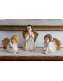 Colored and Gold Patinated Angels in Ceramic